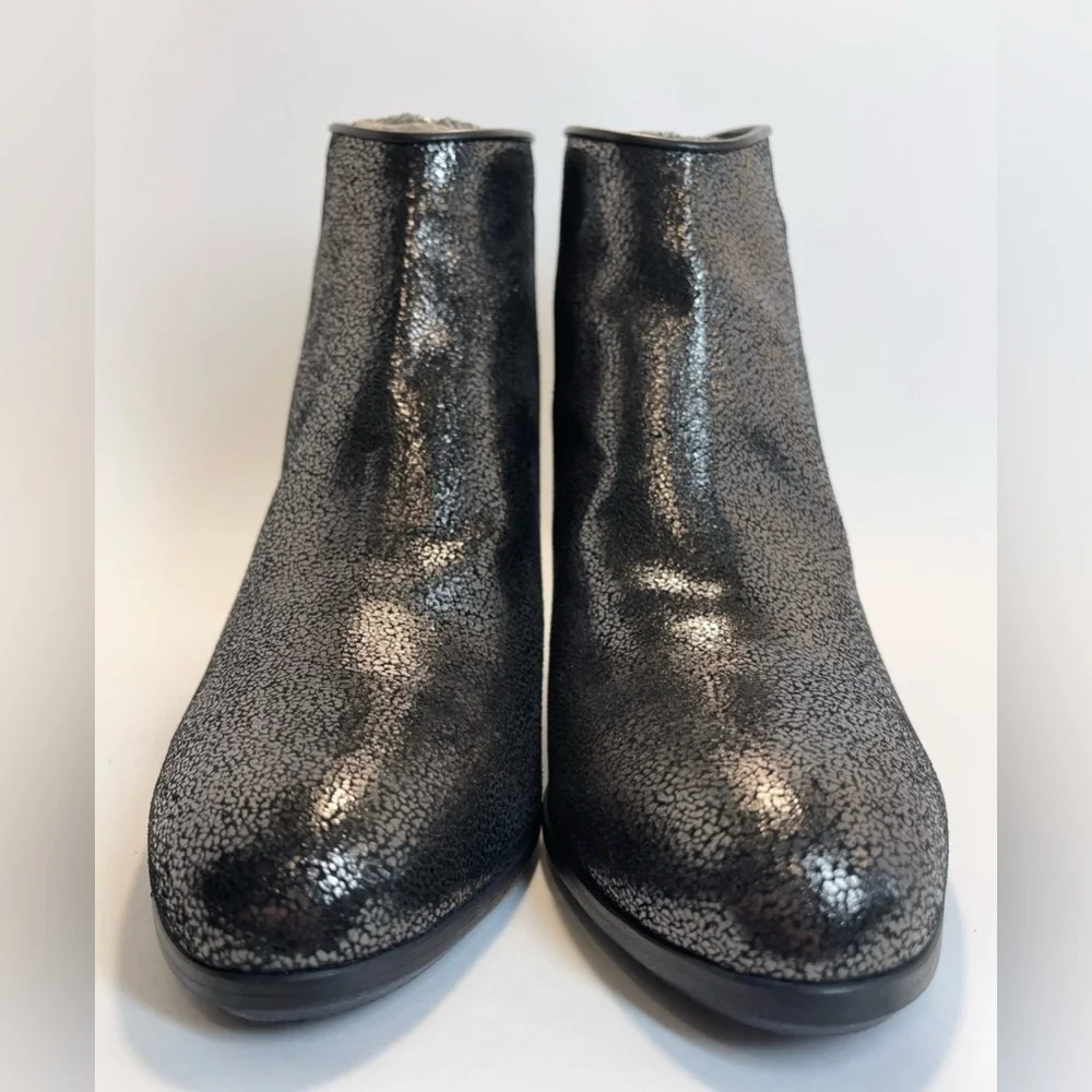 NWOT Homers Artisan Metallic Leather Ankle Boots Size 12M‎ (EU 43) Made in Spain